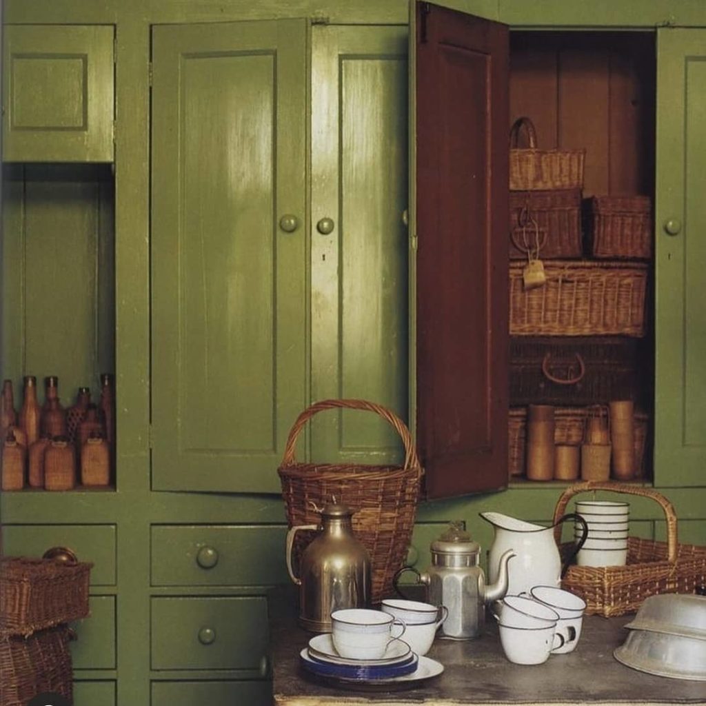 painted green cabinets