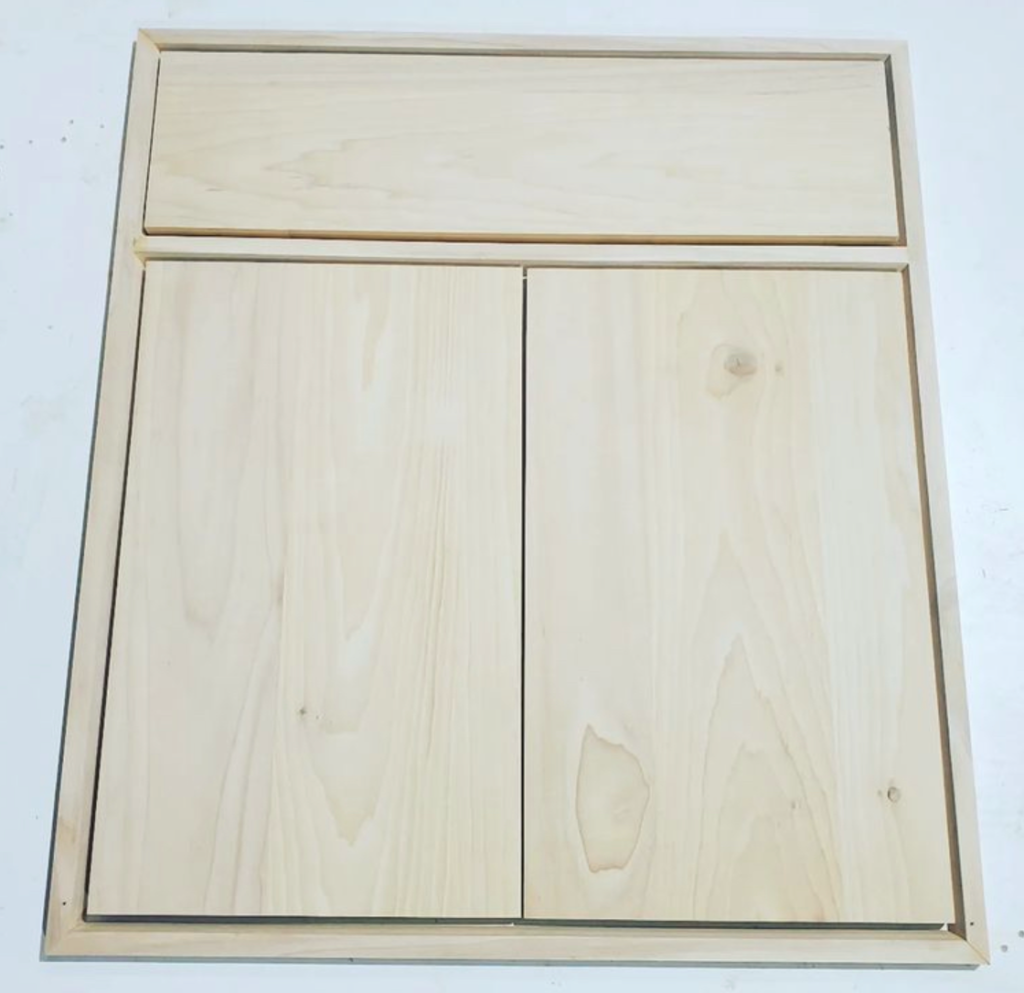 Inset cabinet vanity doors and drawer front