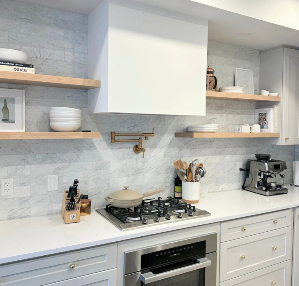 kitchen floating shelving