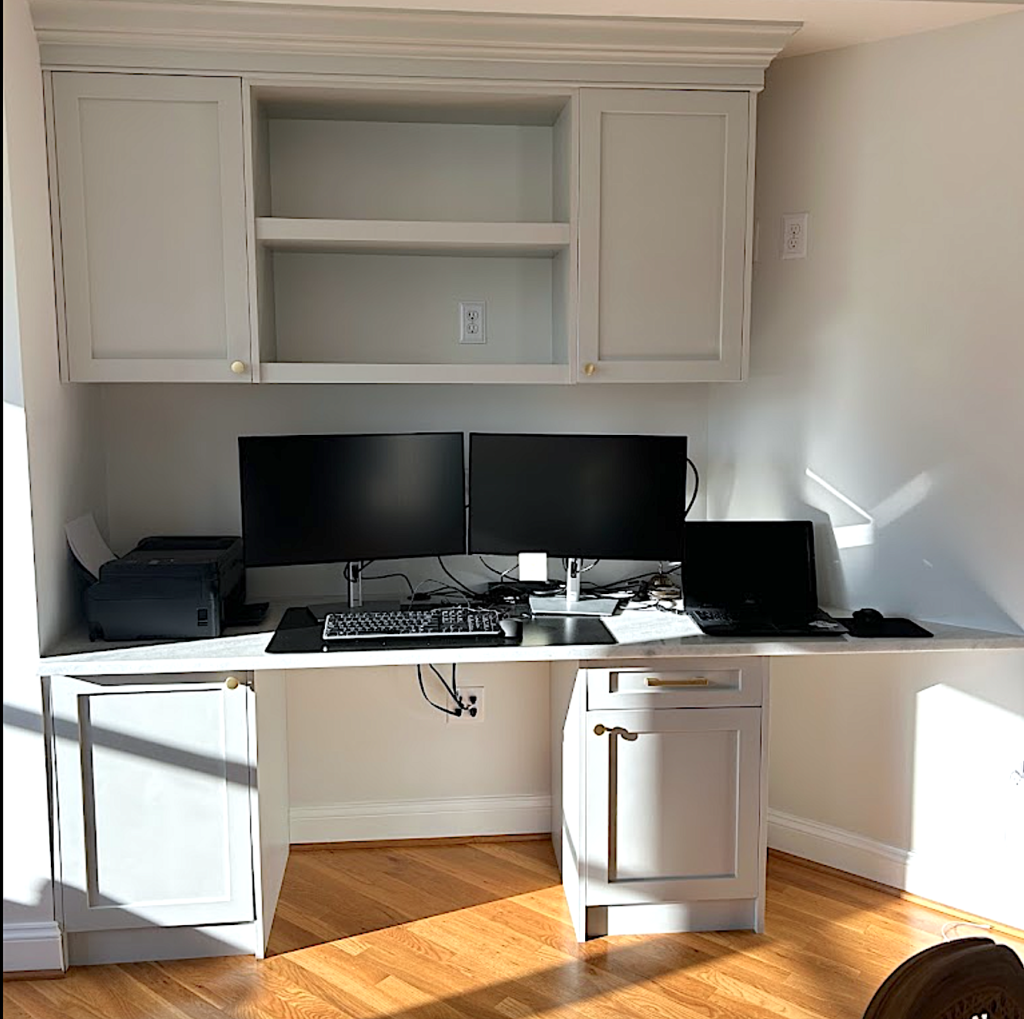 Built in grey desk